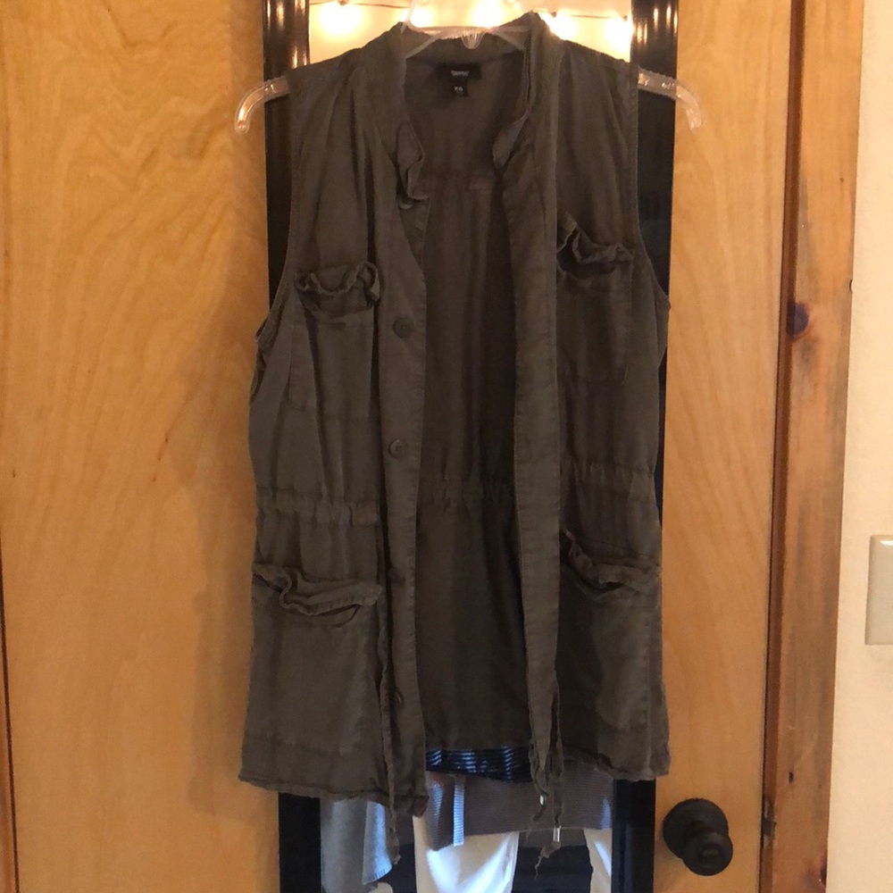 Olive green utility vest